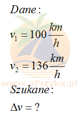 Obliczamy wartość przyrostu szybkości
