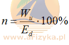 Wzór na sprawność maszyn (wyrażony przez energię dostarczoną)