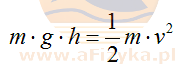 Wzór na zasadę zachowania energii mechanicznej