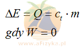 Wzór na zmianę energii wewnętrznej w procesie topnienie