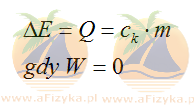 Wzór na zmianę energii wewnętrznej w procesie krzepnięcia