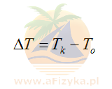 Wzór na przyrost temperatury w skali bezwzględnej (skala Kelvina)