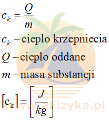 Wzór na ciepło krzepnięcia