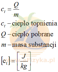 Wzór na ciepło topnienia