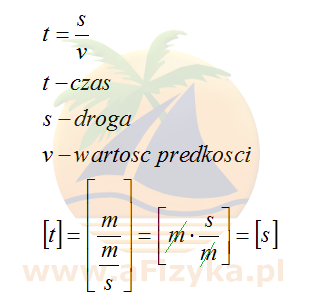 wzór na czas w ruchu jednostajnym prostoliniowym