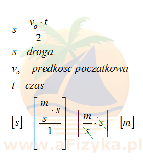 wzór na drogę w ruchu prostoliniowym jednostajnie opoźnionym