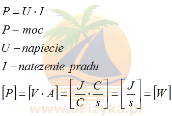 Wzór na moc prądu elektrycznego