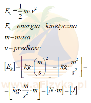 wzór na energię kinetyczną