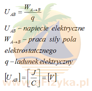 Wzór na napięcie elektryczne