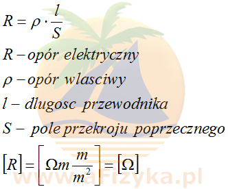 wzór na opór elektryczny przewodnika