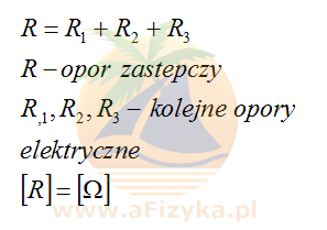 Wzór na opór zastępczy połączenia szeregowego odbiorników energii elektrycznej