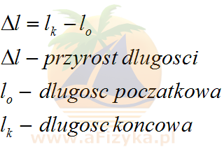 wzór na przysrost długości