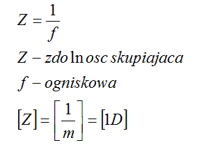 Wzór na zdolność skupiającą soczewki