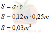 Obliczamy pole powierzchni podstawy cegły