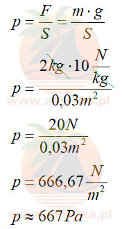Obliczamy ciśnienie wywierane przez cegłę na podłoże