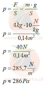 Obliczamy ciśnienie wywierane przez skrzynkę z owocami na podłoże
