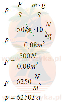 Obliczamy ciśnienie wywierane przez człowieka na podłoże