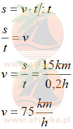Skorzystamy ze wzoru na drogę w ruchu jednostajnym