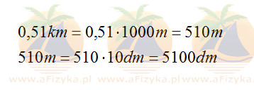 0,51km na metry