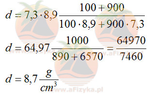 Obliczamy gęstość brązu
